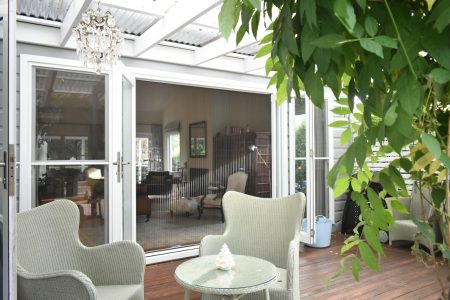 Flyscreens over a sliding door