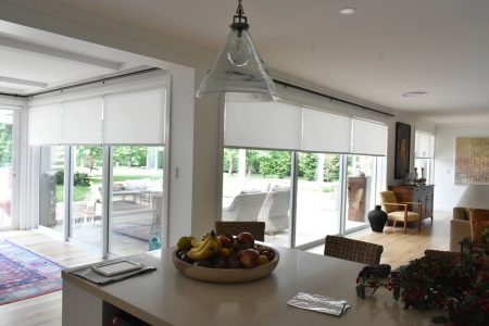 Roller blinds in a kitchen