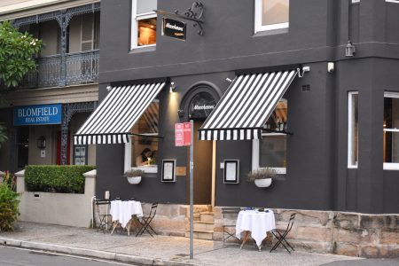 Awnings over the windows of a business